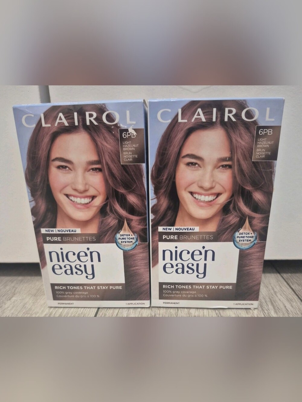 Lot Of 2 Clairol Nice’n Easy New Rich Tones 6PB Light Hazelnut Brown Hair Dye